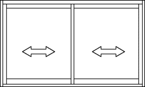 Horizontal Sliding Windows -‘Elite’ System - XX 2 Panel - (W 890-2090 X H 590-1790)
