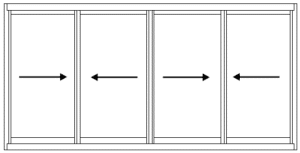 Horizontal Sliding Window 4 panel